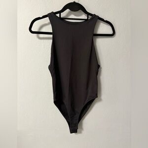 Zara Black Sleeveless High Round Neck Lined Bodysuit. Size Small